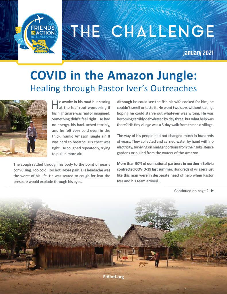 Cover image of Friends In Action, Intl., January 2021 publication of "The Challenge" magazine.