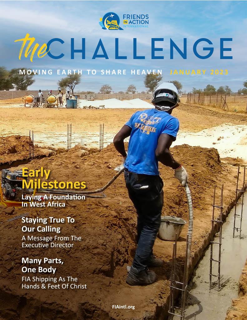 Cover image of Friends In Action, Intl., January 2023 publication of "The Challenge" magazine.