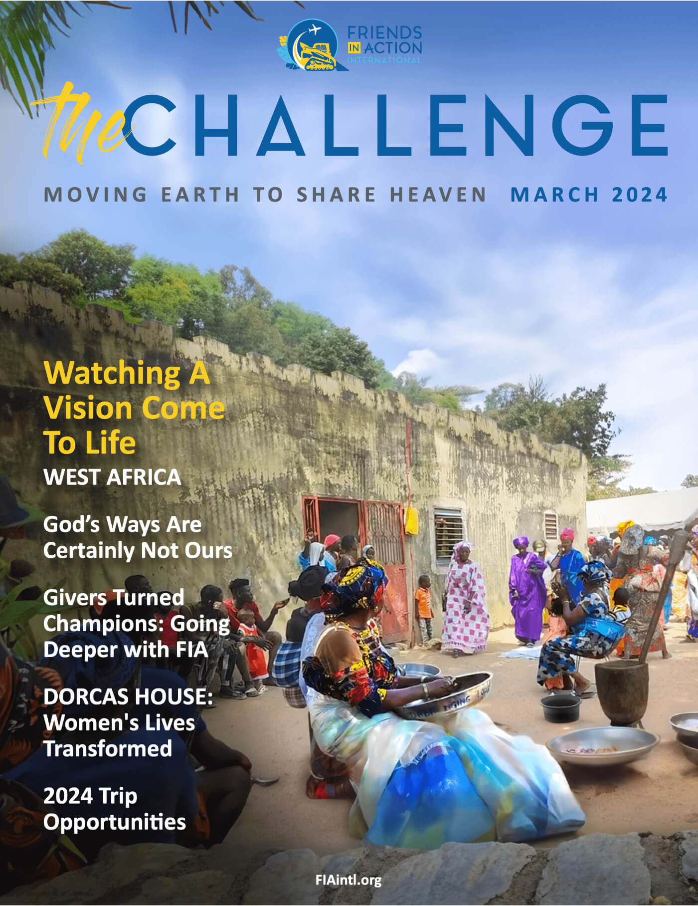 Cover image of Friends In Action, Intl., March 2024 publication of "The Challenge" magazine.